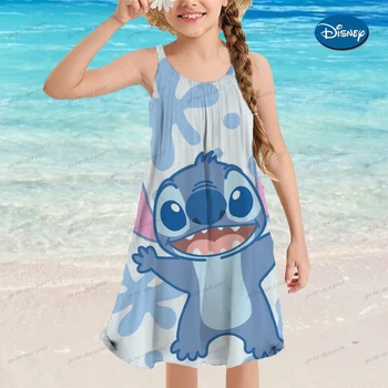 Nové Letné Dievčatá Street Style Disney Steh Popruh Šaty Vytlačené Kreslených Princezná Šaty Oblečenie Mikina