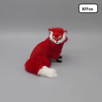 nové reálnom živote fox, model plastická a kožušín, simulácia sedí red fox dar, o 16x14cm xf2402