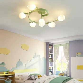 Nové spálne stropné svietidlo kreatívne kvetinové LED svetlo, ochrana očí detskej izbe svetlo reštaurácia svetlo
