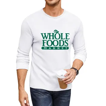 Nové Whole Foods Market Dlhé Tričko čierne tričká (T-shirt pre chlapca pánske bavlnené tričká