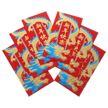 Nový Rok Červená Paketové Pakety Dragon Papierové Peniaze Puzdro Šťastie Taška Obklopuje Obálok