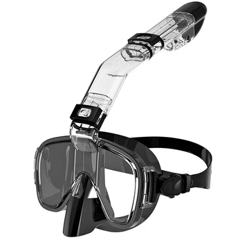Potápačská Maska Anti-Fog Maska Šnorchel Set S Úplne Suché Top Systém Pre Voľné Plávanie Profesionálne Okuliare A Šnorchel Dospelých, Deti