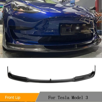 Predný Nárazník Pery Splittters Pre Tesla Model 3 2018-2023 Reálne Uhlíkových Vlákien Auto Predné Pera, Brada Spojler Zástera Štiepačky Protector