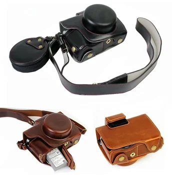 PU Kožené puzdro Camera Bag obal s Popruhom pre Olympus E-M10 Mark IV 3S EM10IV EM10III EM10IIIS ochranný plášť