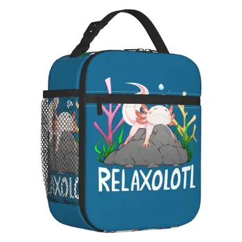Relaxolotl-fiambrera con aislamiento Axolotl para Piknik al aire libre, salamandra, enfriador térmico reutilizable para animales