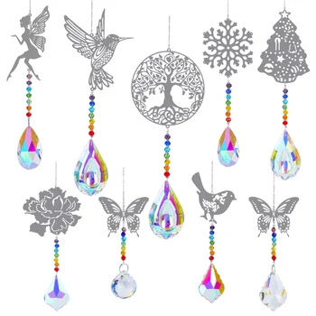 Ručné Motýľ Suncatcher Rainbow Maker Crystal Ball Prism Prívesok Vianočné Závesné Ozdoby Domov Svadobná Výzdoba