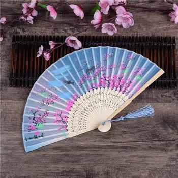 Ručné Ventilátor Čínsky Vintage Štýl, Cherry Blossom Fanúšikov Ázijské Svadobný Dar Party Dance Skladacie Fanúšikov Dekorácie, Ozdoby