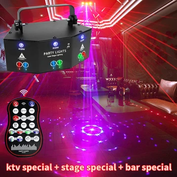 Sailwin Disco Vzdialenej 9 Oko RGBW 4in1 DJ Party Halloween Projektor Lúča Laserová DMX LED Vzor Strobo Fáze Vianočné Osvetlenie