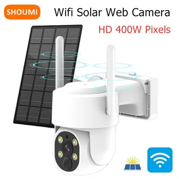 Shoumi Webcam 400W Pixel, Wifi Solárne Fotoaparát 4MP HD Vonkajší KAMEROVÝ PTZ Kamery v PIR Humanoidný Detekcie Nočné Videnie Bezpečná Ochrana