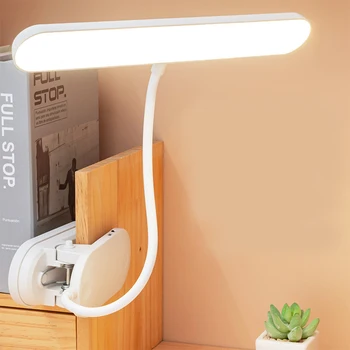 Stolná Lampa Svorka Led Svetlo, Ochrana Očí stolná Lampa So Svorkou USB Posteľ Čítanie Plynulou Stmievanie Knihy Nočné Svetlo