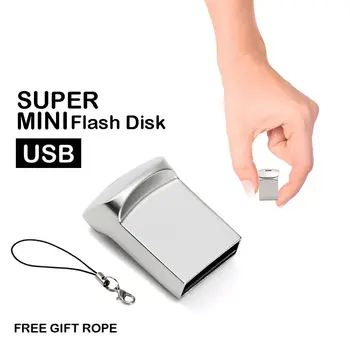 Super Mini Kovové USB Flash Disky 64GB Tvorivé Dary Memory Stick Čierne Pero Jednotky Striebro Ukladacie Zariadenia