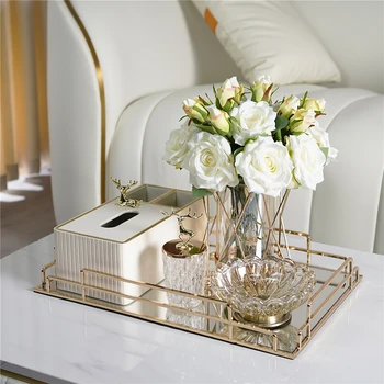 Svetlo Luxusný Papier, Uterák Box Set Domáce Dekorácie Modelu Izba, Jedálenský Stôl, Multi funkčné, High-end Storage, Papier Zásuvky Box