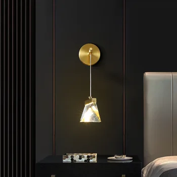 Svetlo Luxusných Domov Pozadí Nástenné svietidlo Moderného Obývacej Izby, Spálne, Všetky Meď Osvetlenie Nordic LED Diamond Crystal Dekorácie