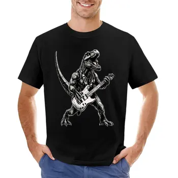 T-RAWKS 1 - T-Rex hrať rock či blues gitara Rawking Von! T-Shirt chlapcov biele tričká čierne tričká pre mužov