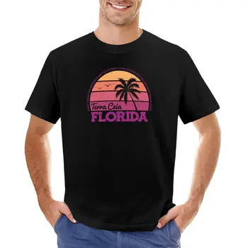 Terra Ceia Florida západ Slnka Retro Vintage Lokálna Hrdosť Logo T-Shirt zviera tlače tričko pre chlapcov, čierne tričko mužov, t košele