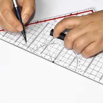 Trojuholník, Pravítko Viacúčelový Ľahký 25 cm Matematika, Geometria Nástroja Meracie Pravítko pre Dizajn Študenta Inžinierstva Maliarske Dielne