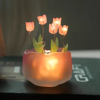Tulipán Simulácia Kvet Nočné Svetlo Kreatívne Domáce Ploche Atmosféru Spálne Svetla Dekorácie Priateľku, Priateľa 520 Darček