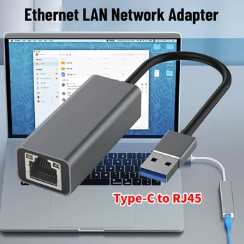 Typ C Pre RJ45 Gigabit Ethernet Type-C Na Ethernet Adaptér, USB Typ-C Sieť LAN Adaptér Káblovej siete LAN Adaptér pre Ploche Počítača