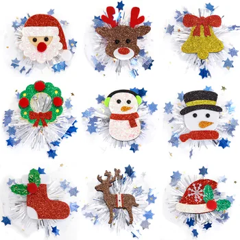 Vianočné Vlásenky Pokrývku Hlavy Santa Claus Snehuliak Elk Vianočné Hat Oka Hairclip Vianočný Strom Ornament Veselé Vianoce Dieťa Prospech Darček