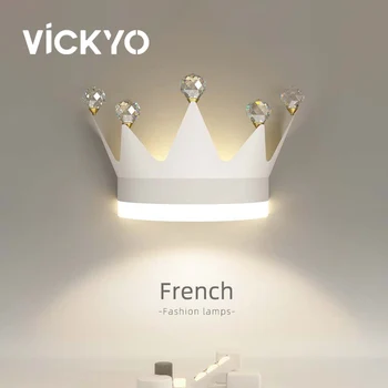 VICKYO Nordic Interiéru Kreatívne Nástenné Svietidlo LED Nástenné Svietidlá Koruny Posteli Nočné Osvetlenie Pre Obývacej Izby, Spálne, Domáce Dekorácie