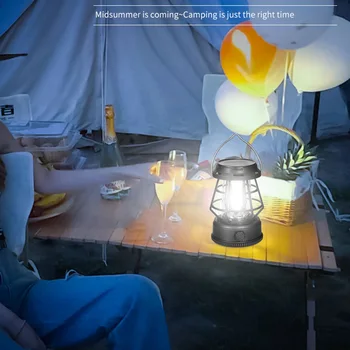 Vodotesný LED Camping Typ Svietidla C Bezdrôtové Nabíjanie Camping Lampa Plynulou Stmievanie Vonkajšie Núdzové Svetlo pre Turistiku, Rybolov