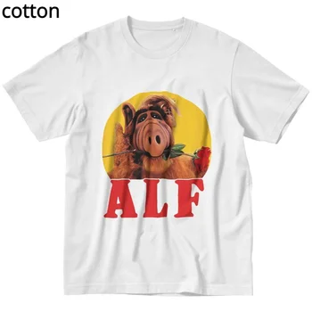 Vtipné Alf T Shirt pre Mužov Bavlnené Tričko Grafické Tees Krátke Rukávy Gordon Shumway T-shirt Slim Fit Streetwear Oblečenie Darček