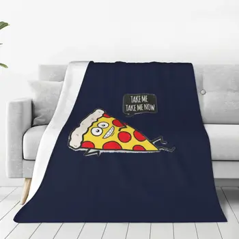 Vtipné & Roztomilý Delicious Pizza Mäkké Flanelové Hodiť Deky na Gauč Posteľ Teplá Deka Ľahké Prikrývky na Gauč Cestovná Deka
