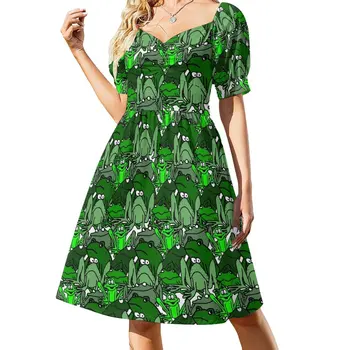 Vtipné Žaba Komiksu Zelený Vzor Šaty, sexy šaty pre ženy prom šaty 2023