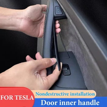 Vysoká kvalita Pre Tesla Model 3/Y Uhlíkových Vlákien/Čierny ABS Premium Styling Odolné Príslušenstvo Dvere Auta Rukoväť Kryt Protector