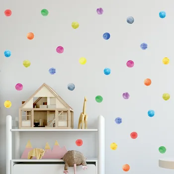 Vytlačené tvorivé stenu, nálepky, farebné polka dot iny domov detskej izby mš nálepku.