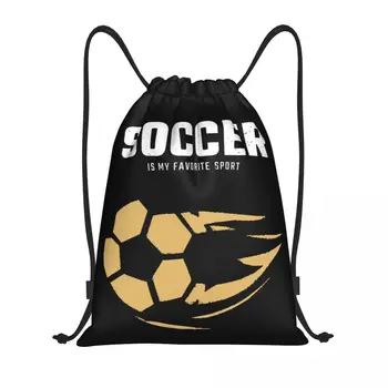 Zlato Soccer Šport Šnúrkou Tašky Ženy Muži Prenosné Telocvični Športové Sackpack Nakupovanie Skladovanie Batohy