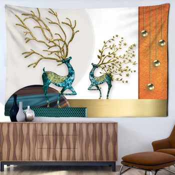 Zviera Čínske Maľby Gobelín Nástennú Maľbu Srna Žeriav Bohemia Tém Mandala Hippie Umelec Domova